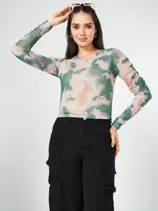 People Women Tie and Dye Print Top