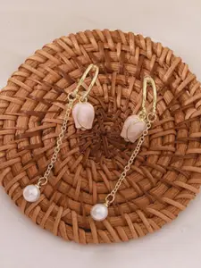 SUBHAGALANKAR Gold-Plated Leaf Shaped Drop Earrings