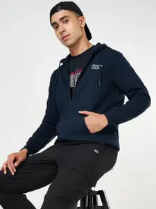 Ajile by Pantaloons Men Cotton Hooded Long Sleeves Front-Open Sweatshirt