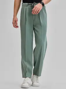 Snitch Men Relaxed Loose Fit Pleated Trousers