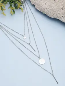 YouBella Silver-Plated Layered Necklace
