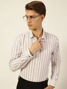 INVICTUS Men Original Spread Collar Vertical Striped Cotton Slim Fit Formal Shirt