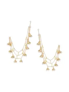 YouBella Gold-Plated Contemporary Beaded Drop Earrings