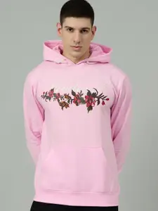 GO DEVIL Men Floral Printed Hooded Sweatshirt