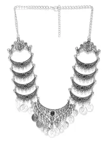 YouBella Siver Plated Artificial Stones Studded Necklace