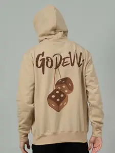 GO DEVIL Men Printed Hooded Sweatshirt