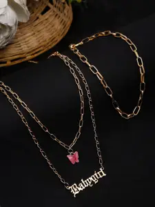 YouBella Pack Of 3 Gold-Plated Necklace
