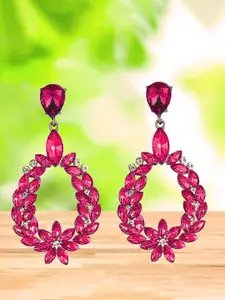 YouBella Silver-Plated Contemporary Drop Earrings