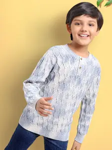 ARIAS By LARA DUTTA Boys Floral Cotton Long Sleeves Pullover Sweaters