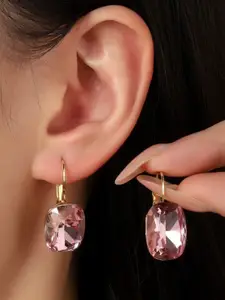 SALTY Gem Stone Studded Contemporary Mystic Sparkle Hoop Earrings