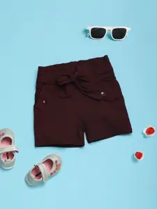 V-Mart Girls Solid Regular Fit Mid-Rise Cotton Shorts
