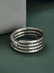 Atibelle Silver-Plated Layered Bangle