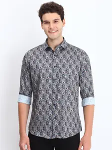 Allen Solly Men Spread Collar Abstract Printed Cotton Slim Fit Casual Shirt