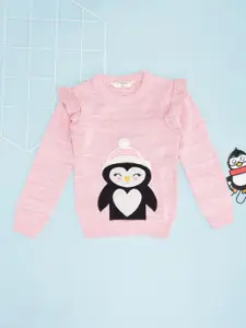 Pantaloons Junior Girls Graphic Round Neck Pullover