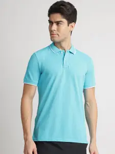 Reebok Men Solid Polo Collar Cotton T-shirt