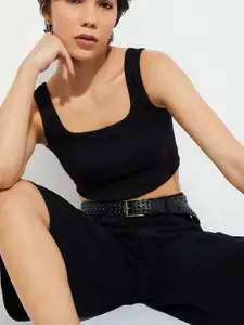 max URB_N Women Ribbed Cropped Tank Top