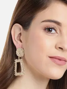 YouBella Gold-Plated Contemporary Drop Earrings