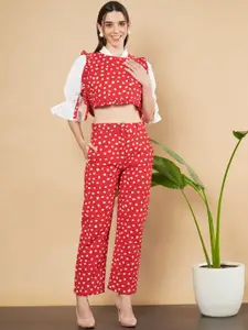 COTLAND FASHION Printed Pure Cotton Crop Top & Trouser