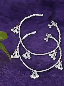 Lila Pack Of 4 Silver-Plated Anklet