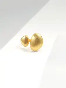 MYKI Gold-Plated Stainless Steel Double Dome Adjustable Finger Ring