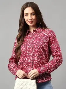 NKSA FASHION Women Spread Collar Floral Printed Casual Shirt