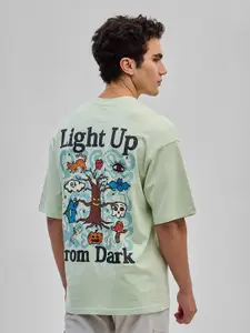 Snitch Men Graphic Printed Round Neck Cotton Slim Fit T-shirt