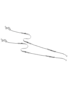Lila Set of 2 Silver-Plated Beaded Anklets