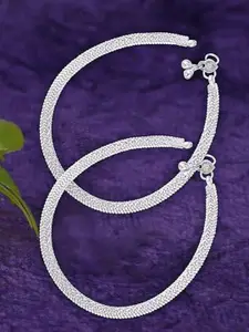 Lila Set of 2 Silver-Plated Beaded Anklets