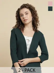 UnaOne Pack Of 2 Open Front Cotton Shrugs