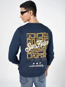 SF JEANS by Pantaloons Men Printed Typography Pullover Sweatshirt