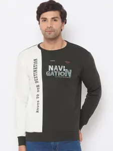 Duke Men Colourblocked Long Sleeves Sweatshirt