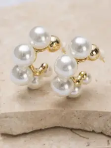 SUBHAGALANKAR Gold-Plated Pearls Half Hoop Earrings