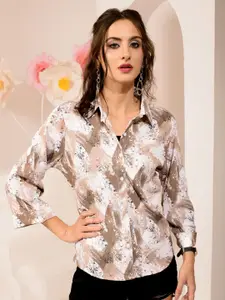 BAESD Women Standard Spread Collar Abstract Printed Casual Shirt