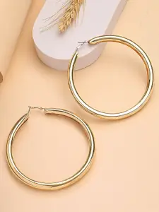 Bohey by KARATCART Gold Plated Contemporary Hoop Earrings