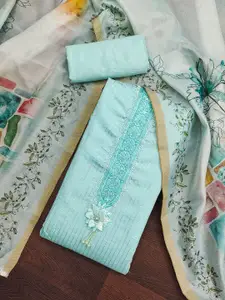 MANVAA Floral Embellished Sequinned Unstitched Dress Material