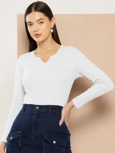 Dream Beauty Fashion Women Solid Ribbed Top