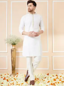 See Designs Floral Embroidered Pure Cotton Straight Kurta