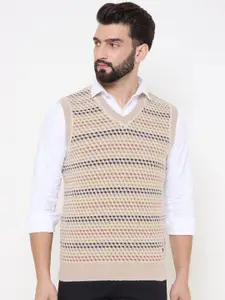 Duke Men Self Design Sleeveless  Vest Sweater