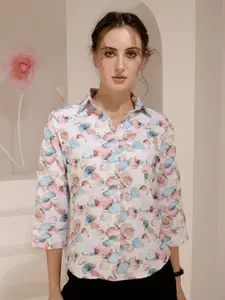 BAESD Women Standard Spread Collar Abstract Printed Casual Shirt