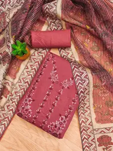 MANVAA Floral Embroidered Unstitched Dress Material