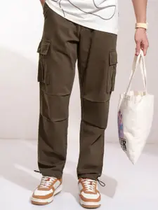 HIGHLANDER Men Solid Elasticated Carpenter Fit Cargo Pant