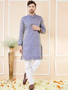 See Designs Ethnic Motifs Woven Design Mandarin Collar Silk Jacquard Straight Kurta