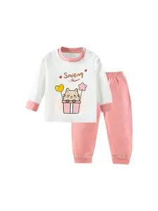 StyleCast x Revolte Girls Printed Round Neck Long Sleeves T-Shirt With Jogger