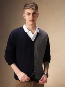 Dennis Lingo Men Colourblocked Cardigan