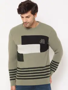 Duke Men Colourblocked Pullover Sweaters