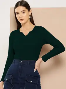 Dream Beauty Fashion Women Solid V-Neck Long Sleeves Tops