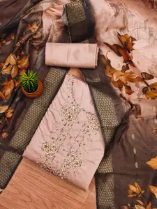 MANVAA Floral Embellished Unstitched Dress Material