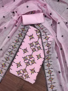 MANVAA Geometric Embroidered Unstitched Dress Material