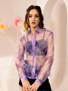 BAESD Women Standard Spread Collar Faded Casual Shirt