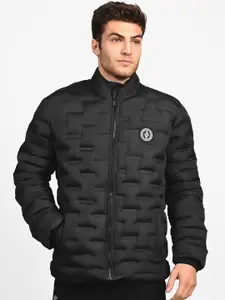 Skechers Men Mock Collar Solid Casual Puffer Jacket